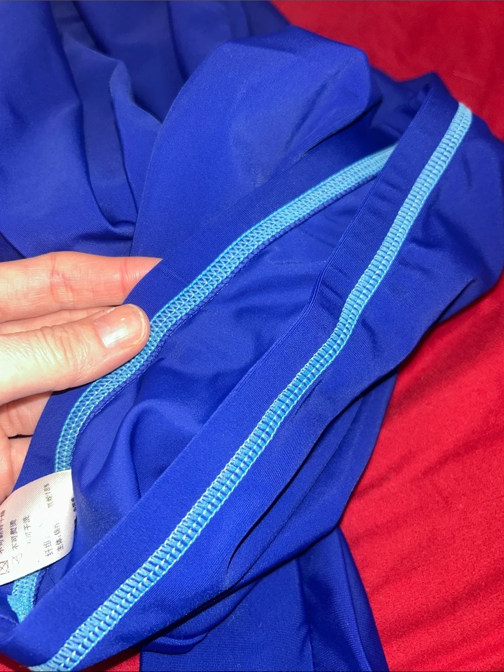 SBART Swim Leggings | Blue with Teal Detail | Kids Size S & Tall